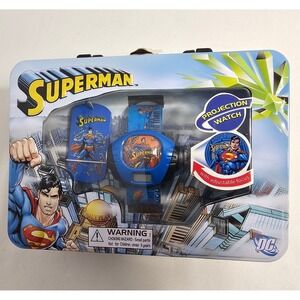 Superman DC Warner  Projection Watch - Original‎ Tin 2007 - Never Opened- Sealed